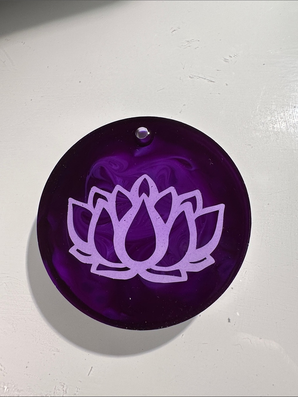 Purple Lotus Resin Tag